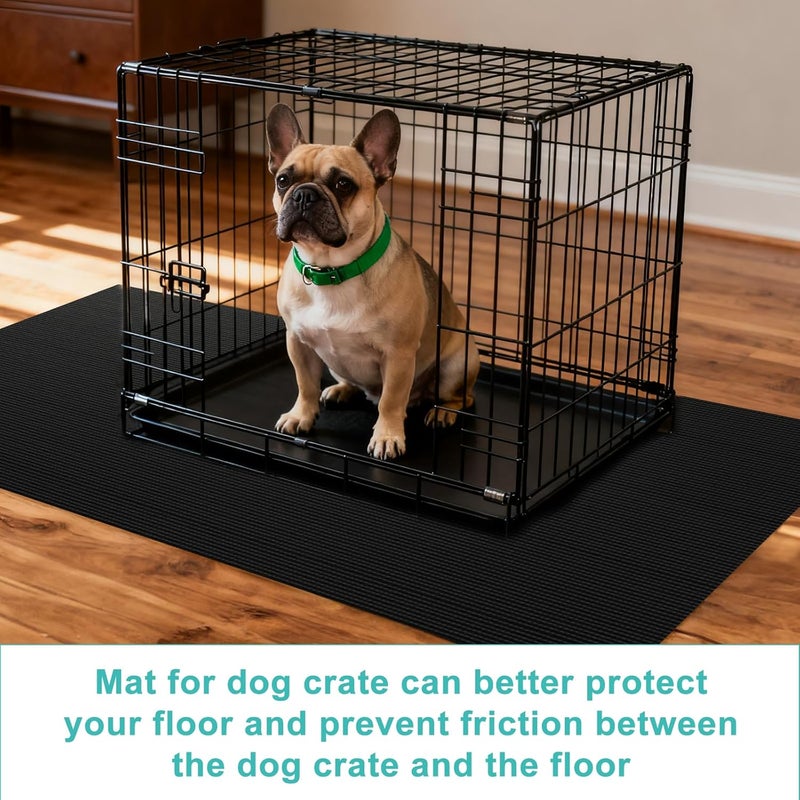 Wiojtry Pet Crate Floor Protection Mat, Mat for Under Dog Crate, 23.6" x 47.2" XL Thin Cut to Fit Design Washable Floor Covering Reusable Waterproof Non Slip Rug Whelping Pad for Pet (X-Large) - Image 3